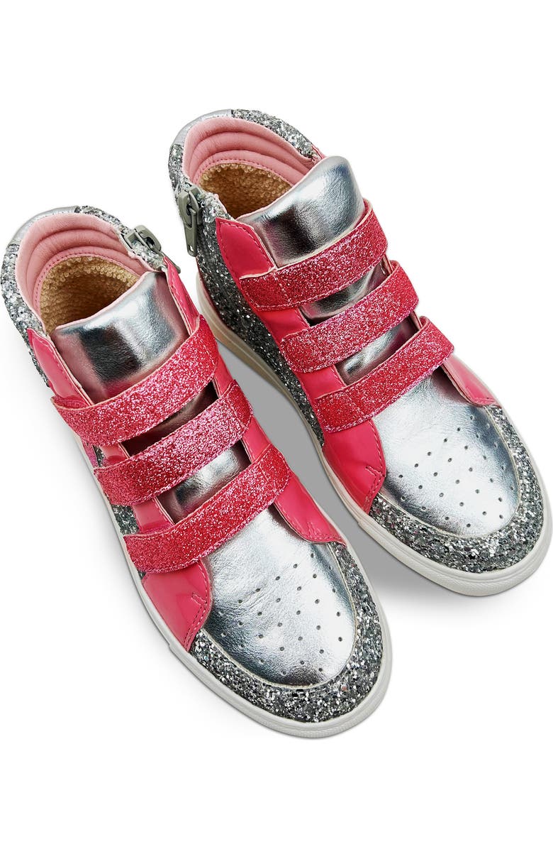 Yosi Samra Kids' Miss Hannah Sequin High Top Sneaker, Alternate, color, Pink / Silver