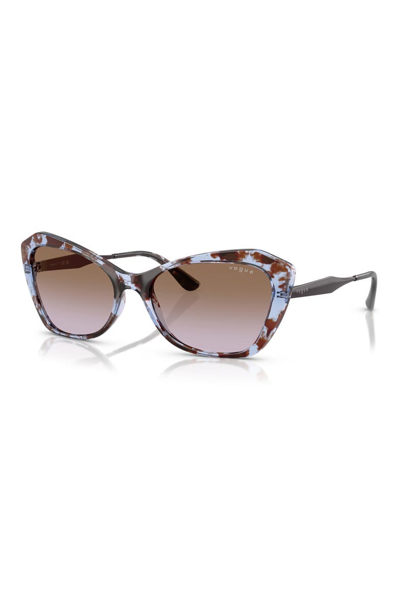56mm Cat Eye Sunglasses, Alternate, color, BLUE HAVANA