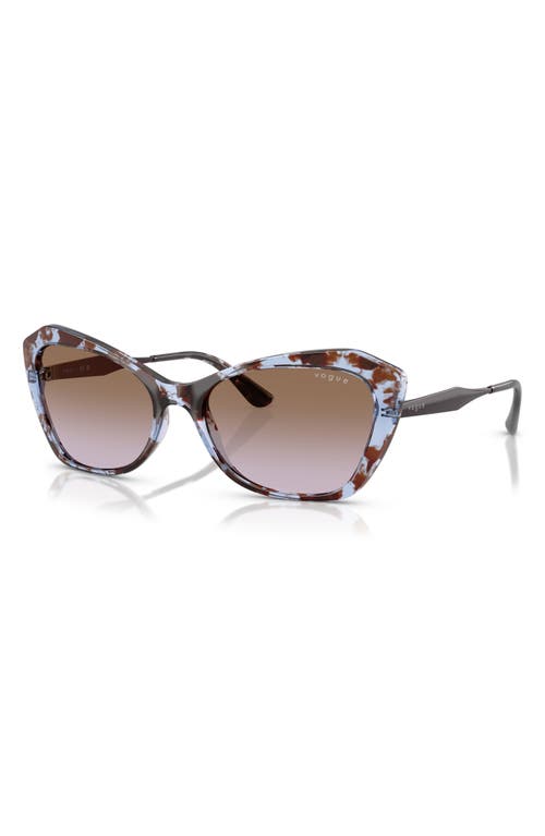 Vogue 56mm Cat Eye Sunglasses In Blue Havana