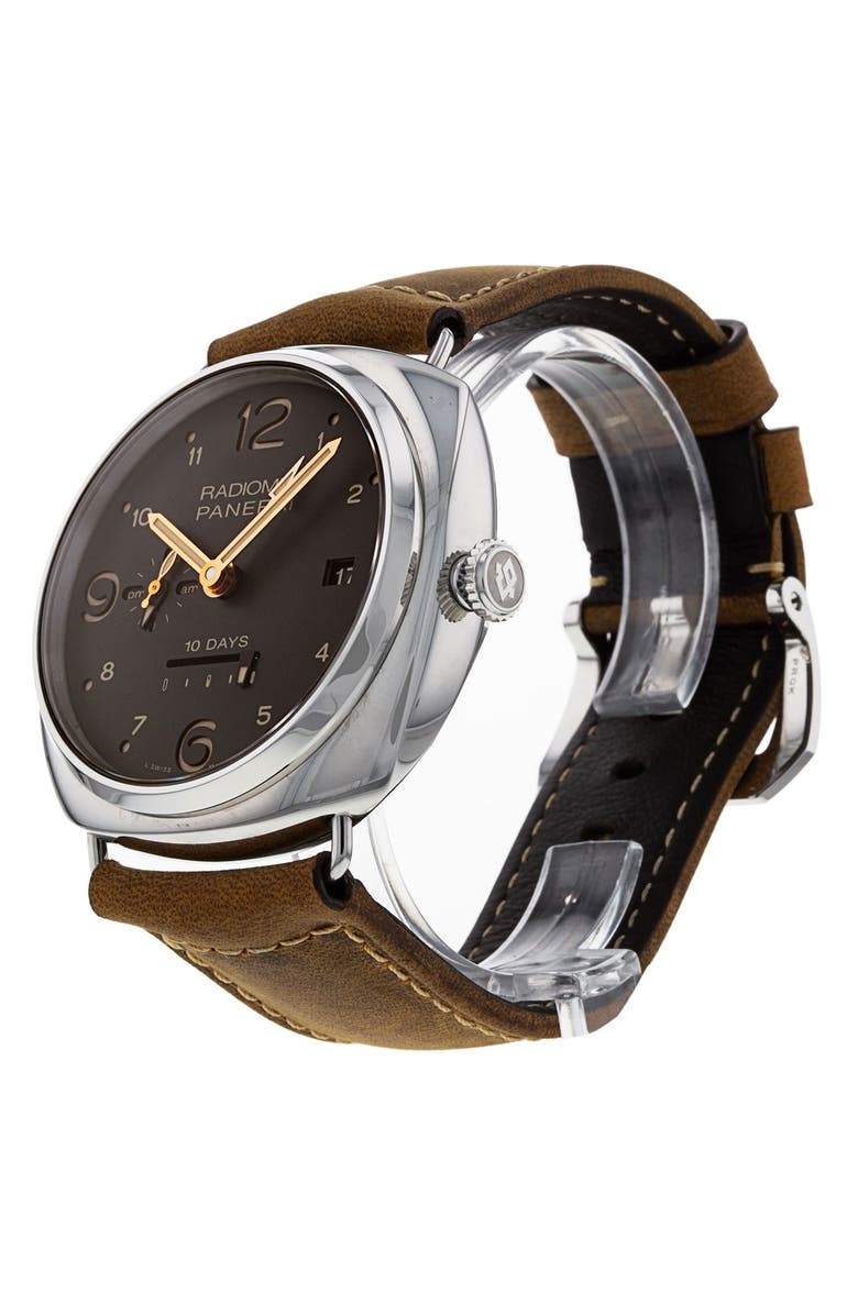 Watchfinder & Co. Panerai Preowned Radiomir Automatic Leather Strap Watch, 47mm, Alternate, color, 