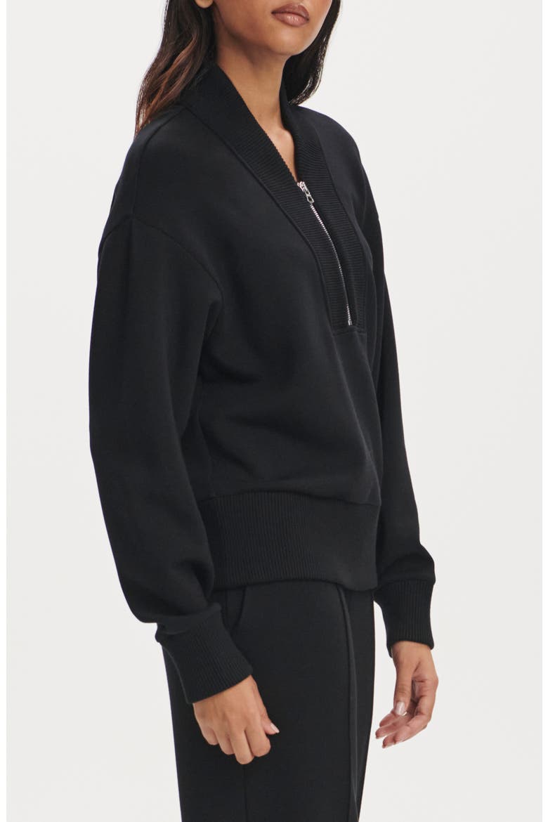 Sally Half Zip Sweatshirt, Alternate, color, BLACK