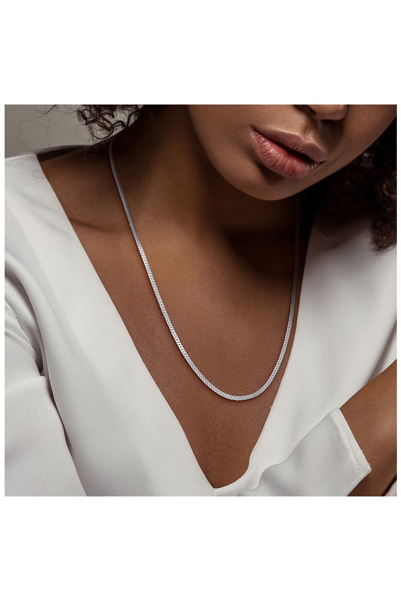 2.6mm Curb Link Chain Necklace, Alternate, color, SILVER