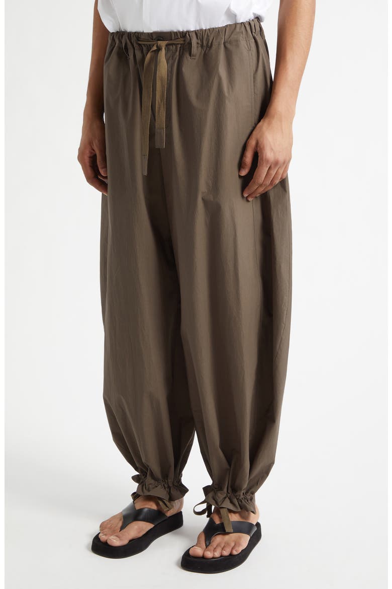 Cotton Typewriter Barrel Leg Pants, Alternate, color, TAUPE