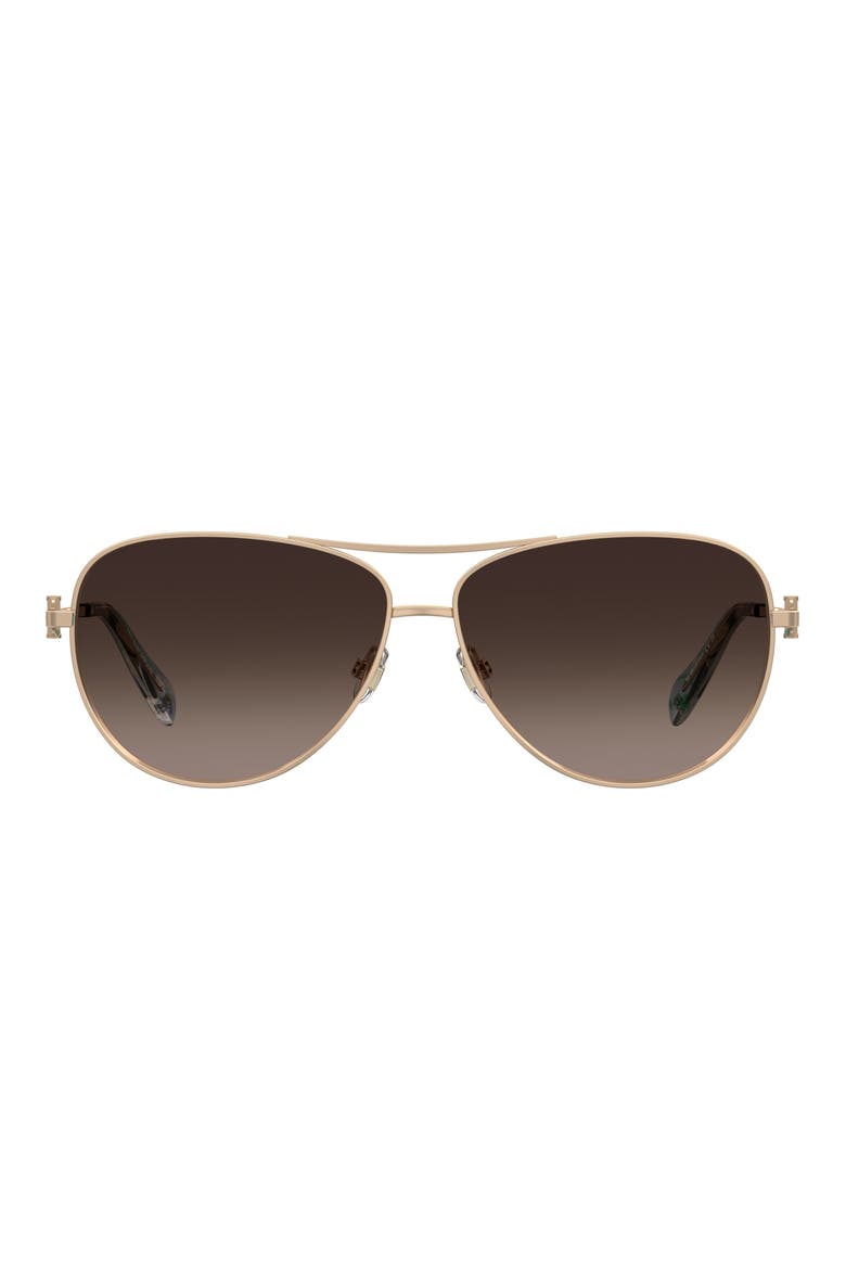 melly 60mm gradient pilot sunglasses, Main, color, GOLD/ BROWN SF