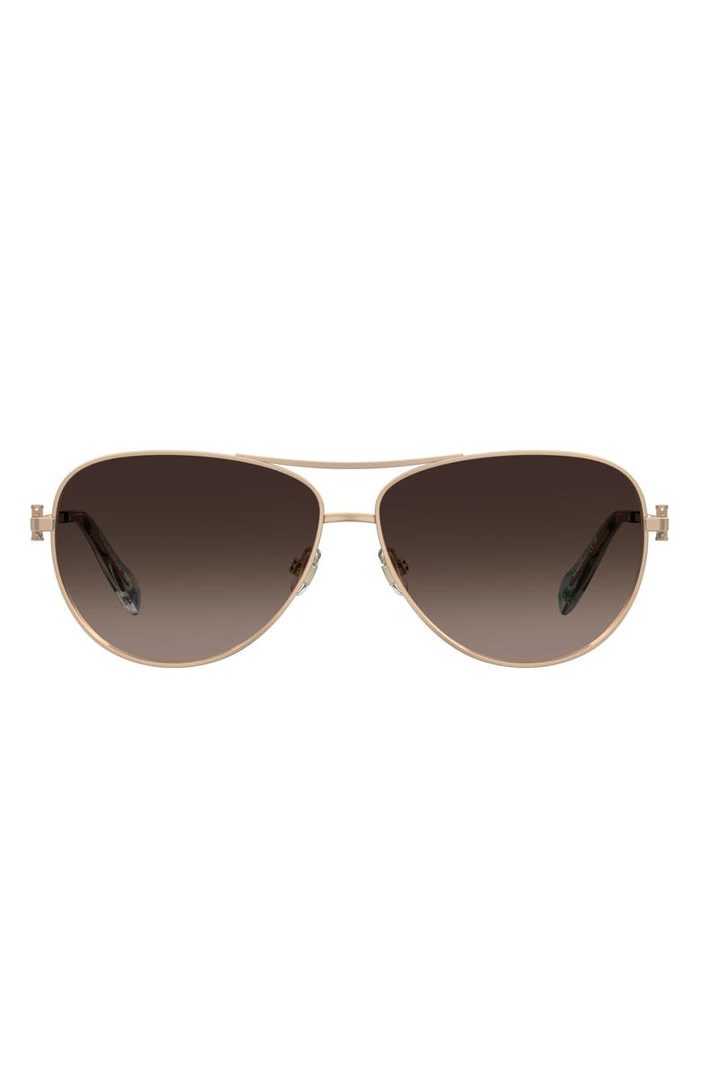 Kate Spade New York melly 60mm gradient pilot sunglasses, Main, color, Gold/ Brown Sf