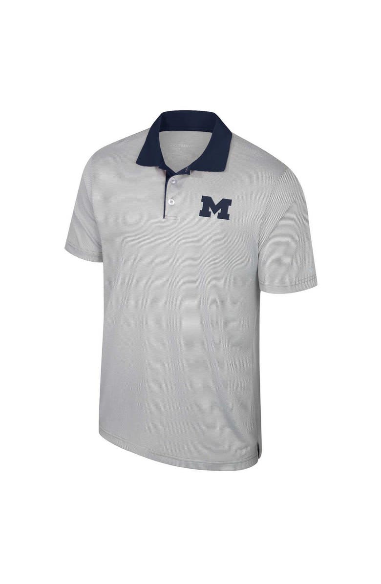 COLOSSEUM Men's Colosseum Gray Michigan Wolverines Big & Tall Tuck Striped Polo, Alternate, color, Gray