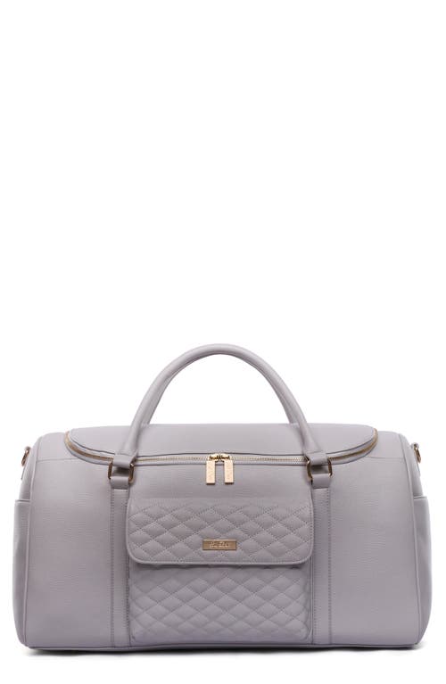 Luli Bebé Monaco Faux Leather Travel Bag in Stone Grey  product