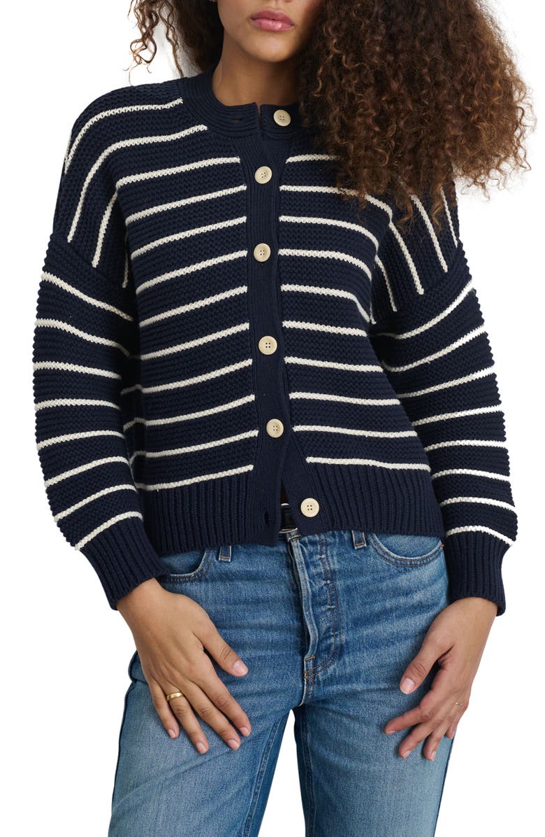 Alex Mill Nico Chunky Stripe Cotton Cardigan, Main, color, 