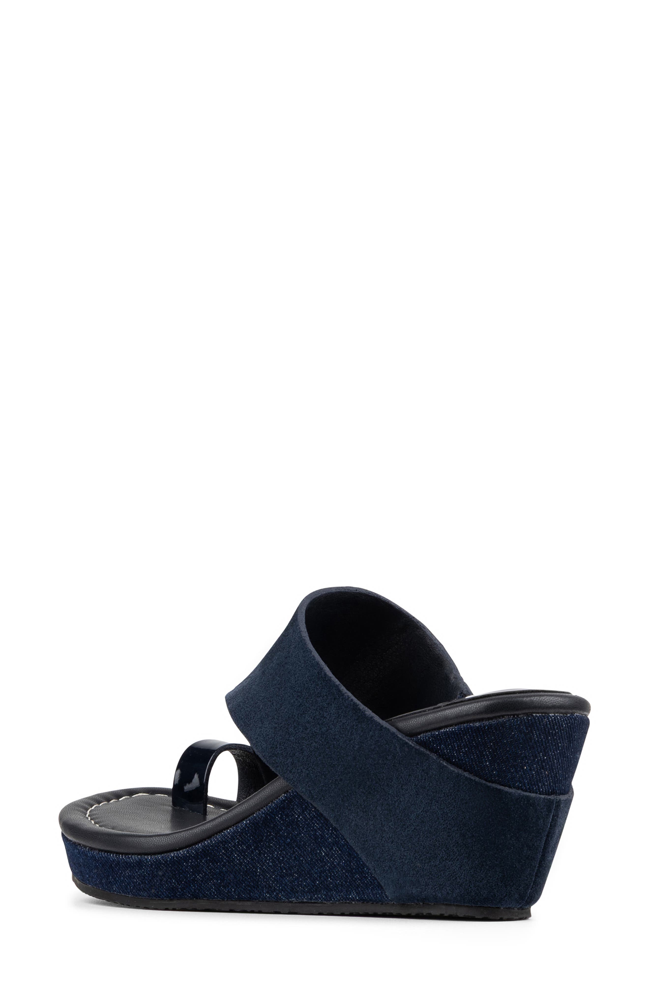 Donald Pliner Gyer Wedge Sandal, Alternate, color, Navy
