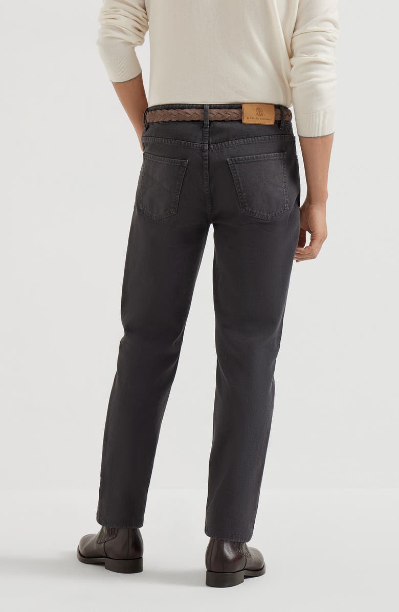 Brunello Cucinelli Garment-dyed denim trousers, Alternate, color, Anthracite