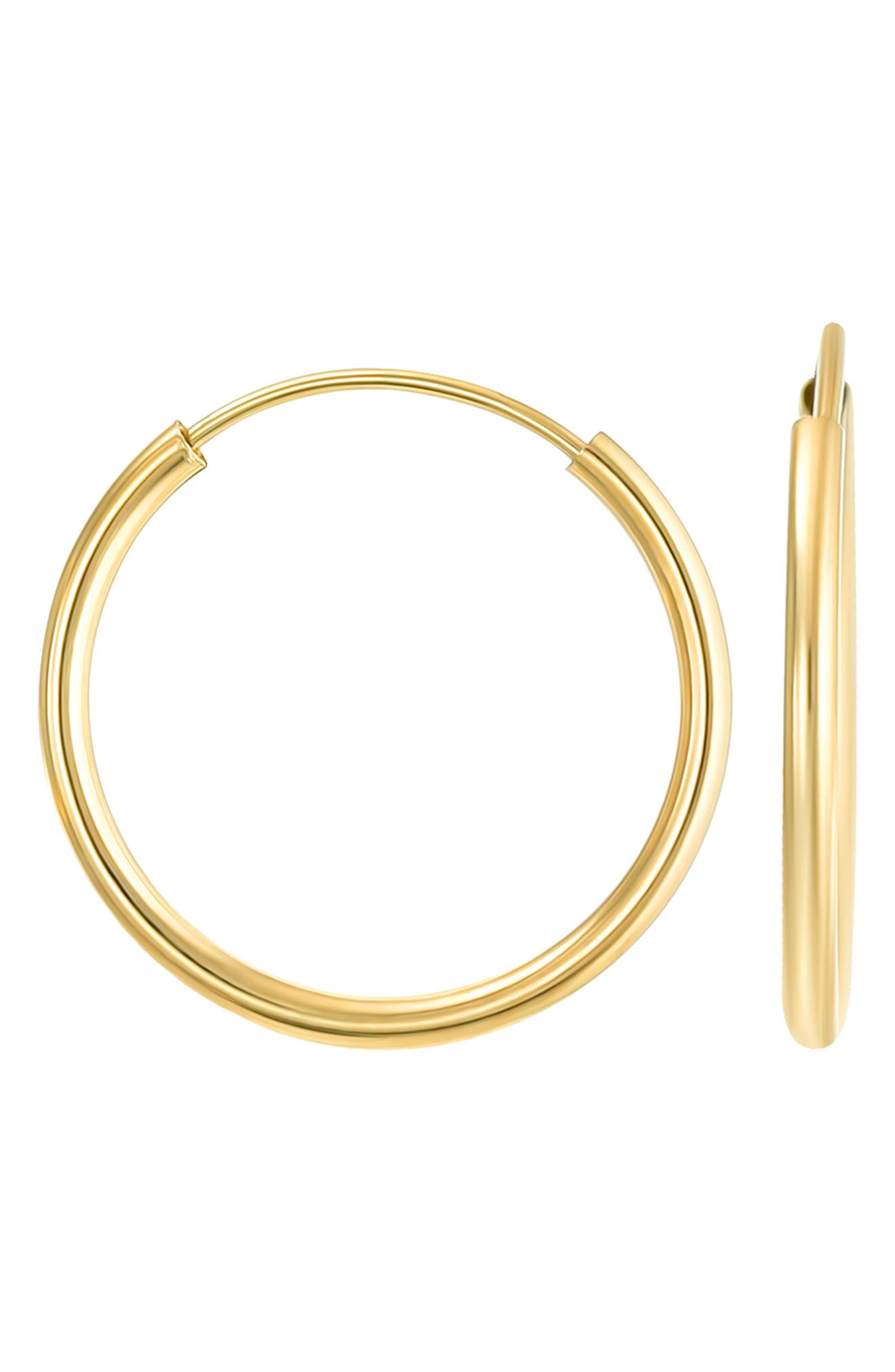 CANDELA JEWELRY 14K Gold Endless Hoop Earrings