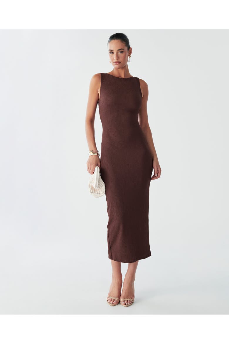 Suny Midi Dress, Alternate, color, Chocolate