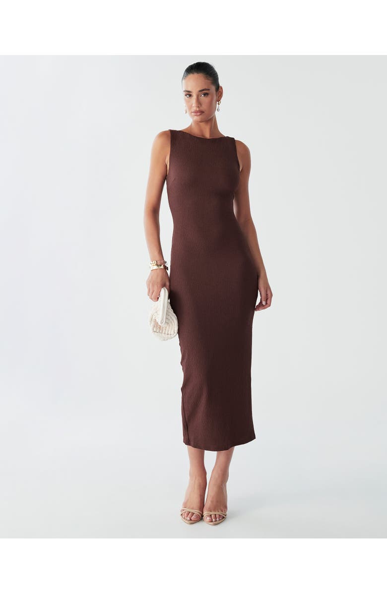 BWLDR Suny Midi Dress, Alternate, color, Chocolate