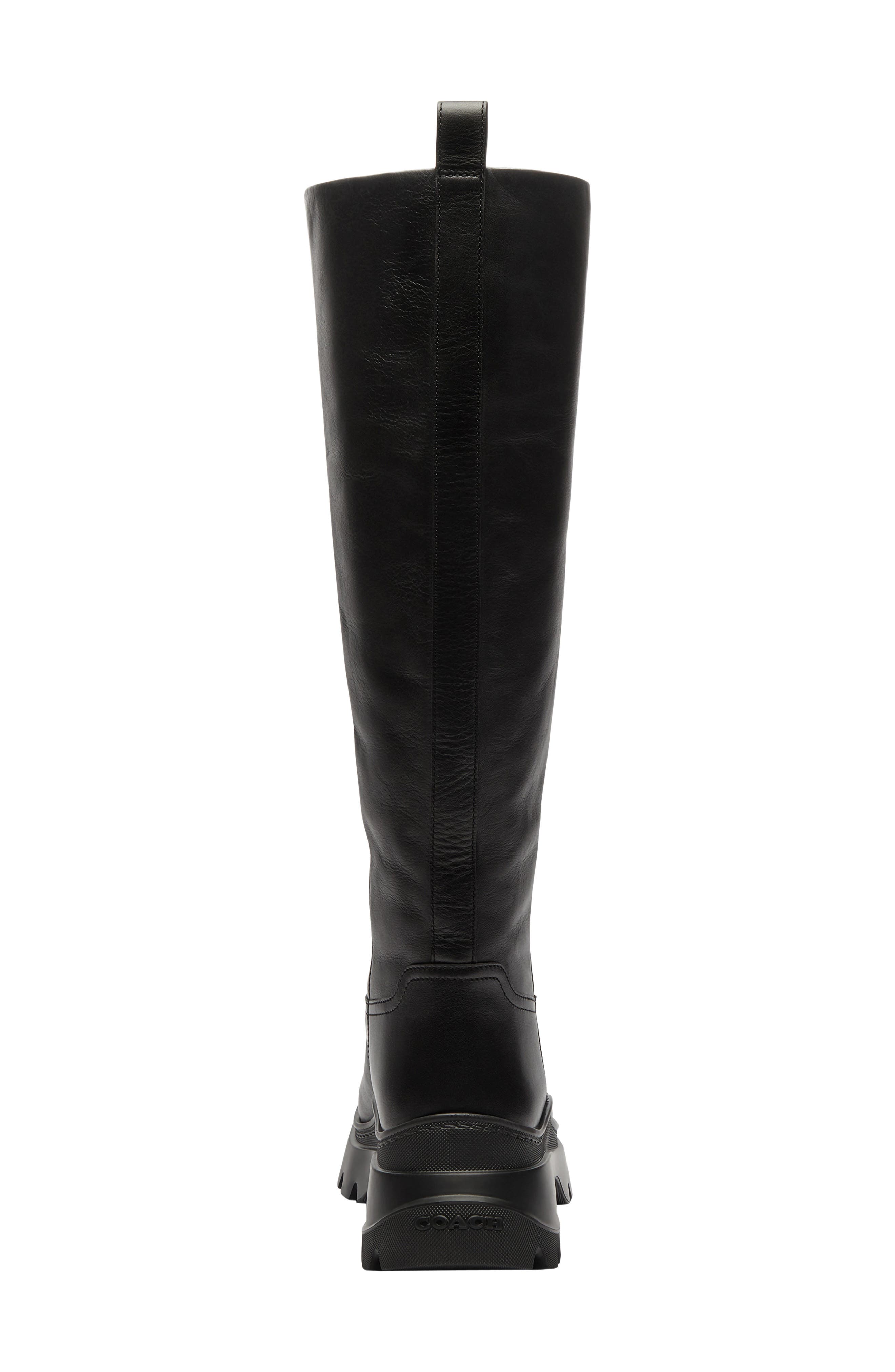 Tall Sport Leather Boot, Alternate, color, BLACK