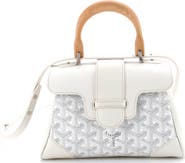 Pre-Owned Goyard Saigon Top Handle Bag Coated Canvas with Leather Mini