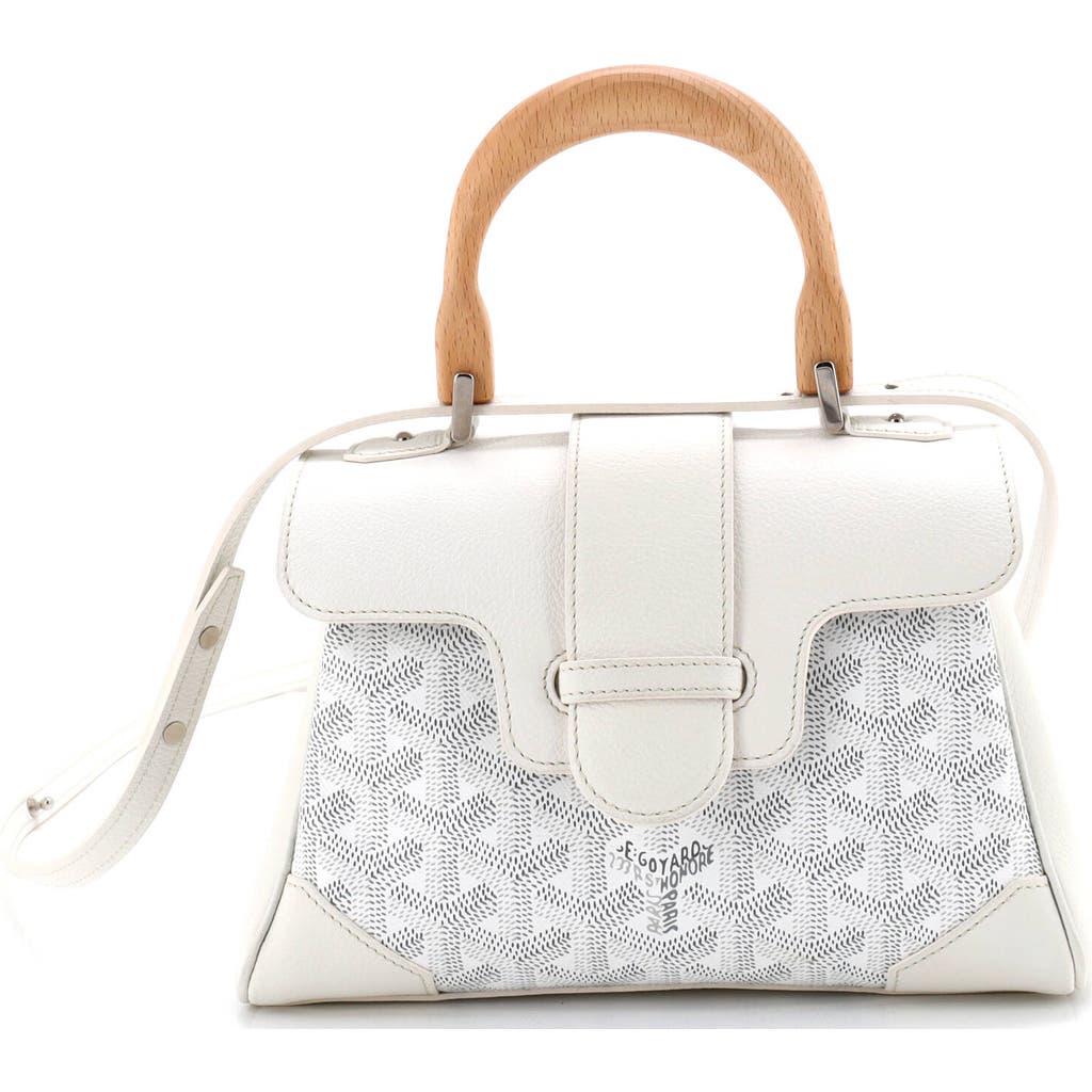 Pre-owned Goyard Goyard Saigon Top Handle Bag Coated Canvas With Leather Mini In Multi
