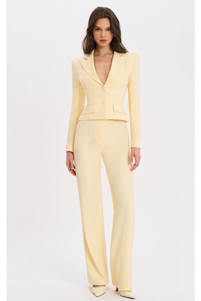 Quinnie Slim Straigh Leg Suit Pants, Alternate, color, Butter Yellow