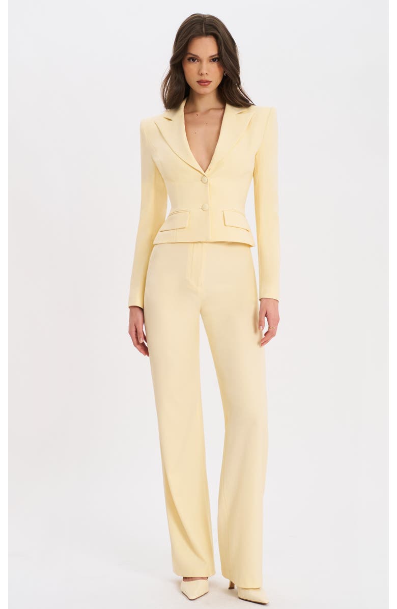 Miss Circle Quinnie Slim Straigh Leg Suit Pants, Alternate, color, Butter Yellow