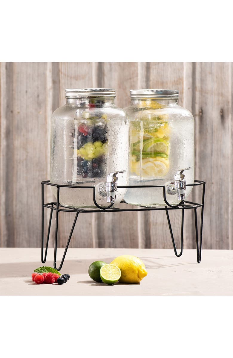 American Atelier Clifford Set of 2 Infuser Beverage Dispensers with Stand, Alternate, color, 