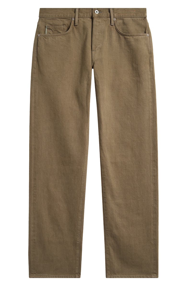 HIROSHI KATO The Barrel Classic Straight Leg 14-Ounce Jeans, Alternate, color, Military Green