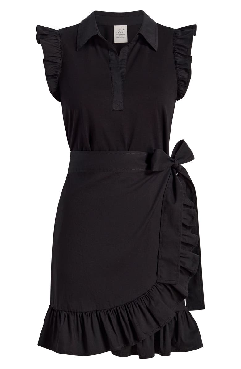 Cinq à Sept Mahlia Ruffle Detail Stretch Cotton Wrap Dress, Alternate, color,