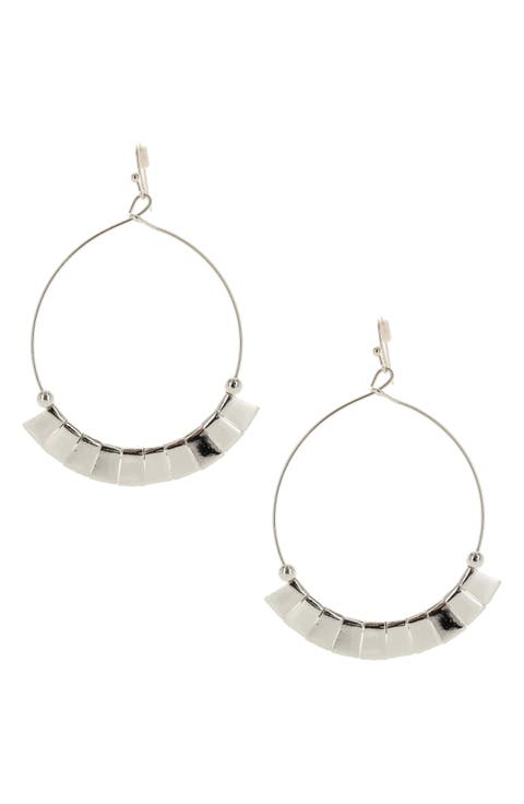 Kavi Drop Hoop Earrings