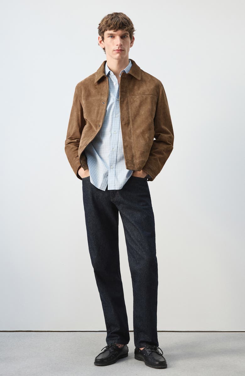 MANGO Suede Jacket, Alternate, color, Cognac