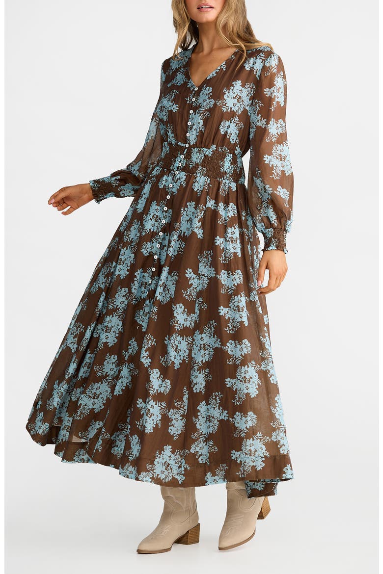 Halcyon Floral Print Long Sleeve Maxi Dress, Alternate, color, MISTFLOWER