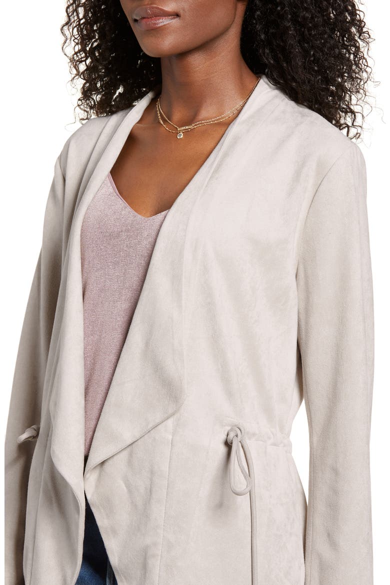 Faux Suede Drapey Jacket, Alternate, color, OFF THE GRID