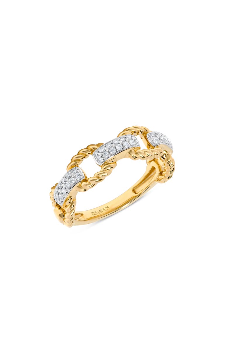 H.J. Namdar Diamond Pavé Two-Tone Rope Chain Ring, Alternate, color, 