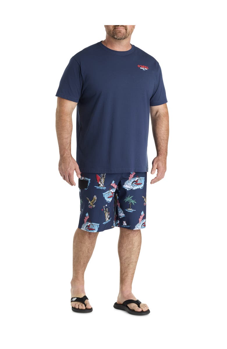 O'Neill Big & Tall Eagles Fly Graphic Tee, Alternate, color, Navy