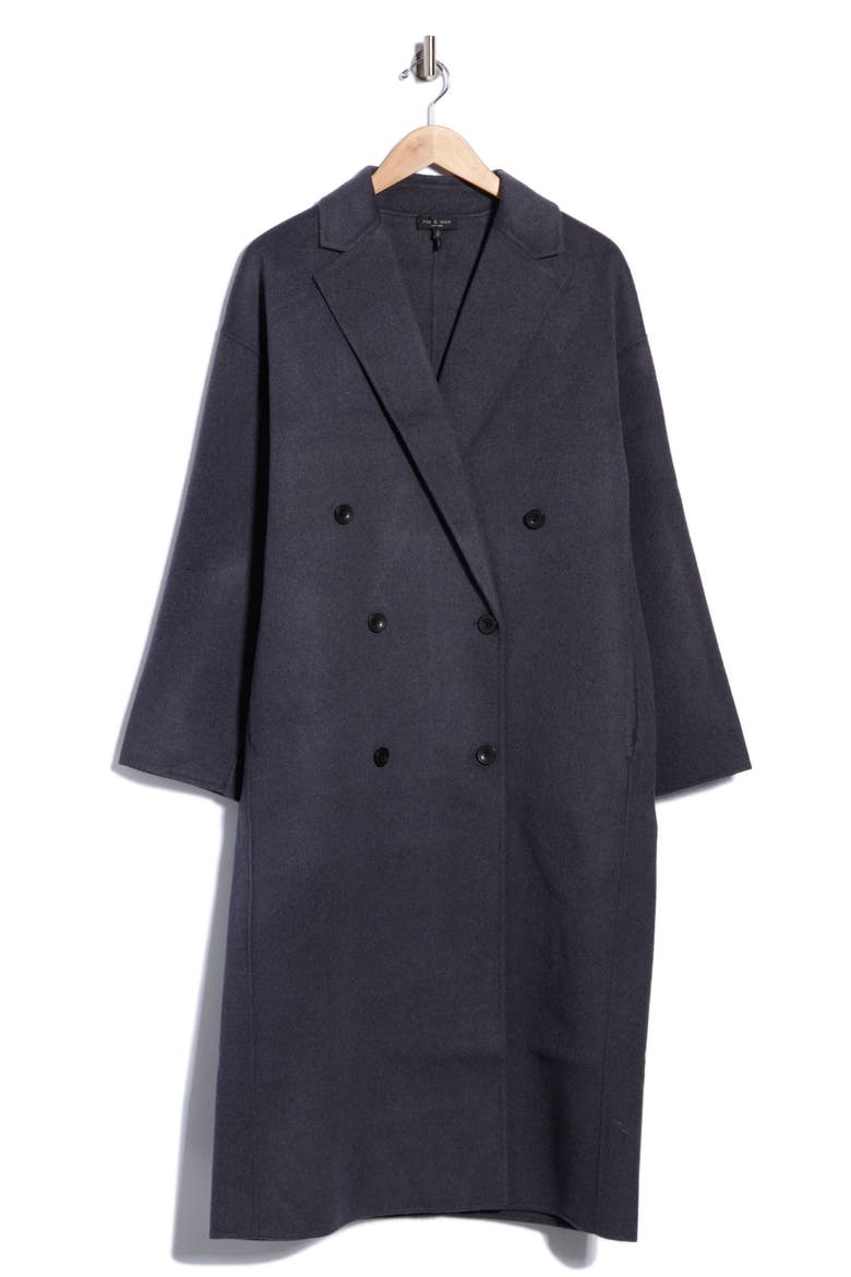 Alba Wool Blend Longline Coat, Alternate, color, FADED NAVY