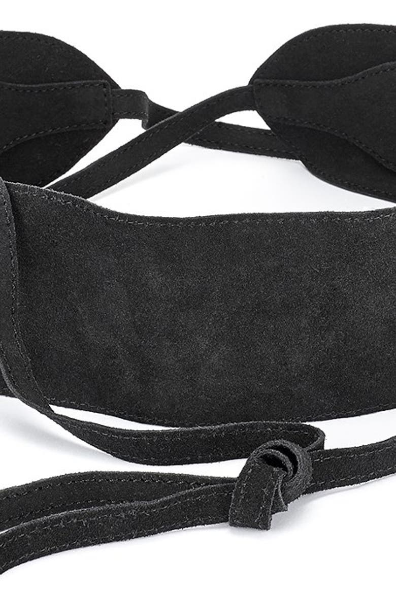 Women's Wide Suede Belt, Alternate, color, Black