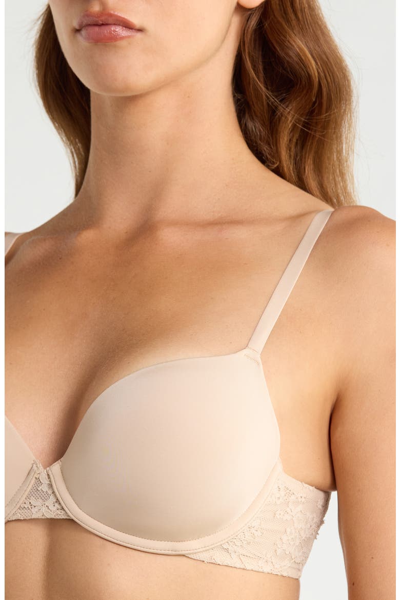 Everyday Lace Underwire Demi Bra, Alternate, color, LIGHT TRUFFLE