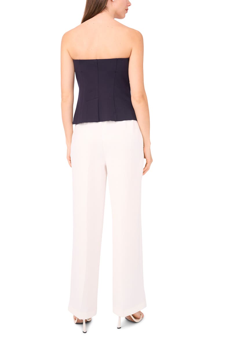 Strapless Ponte Tailored Weskit Top, Alternate, color, NAVY DEPTHS