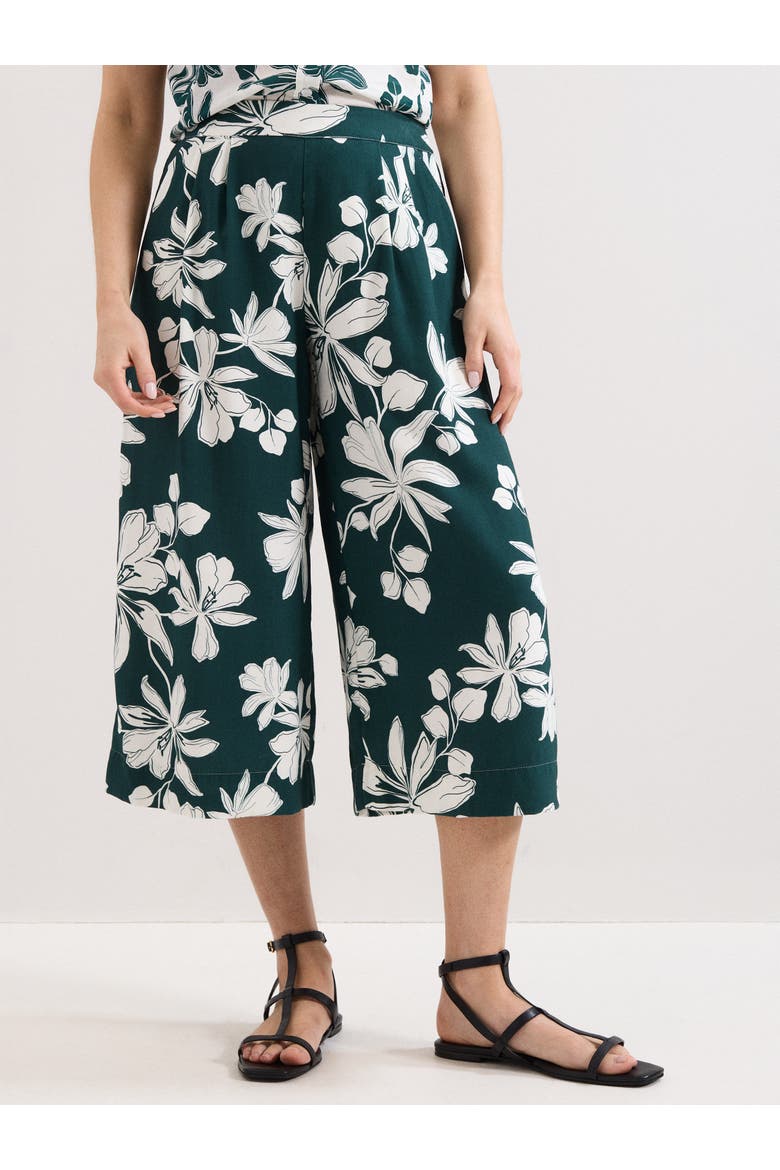 Josie Culotte Crop Trousers, Main, color, Green