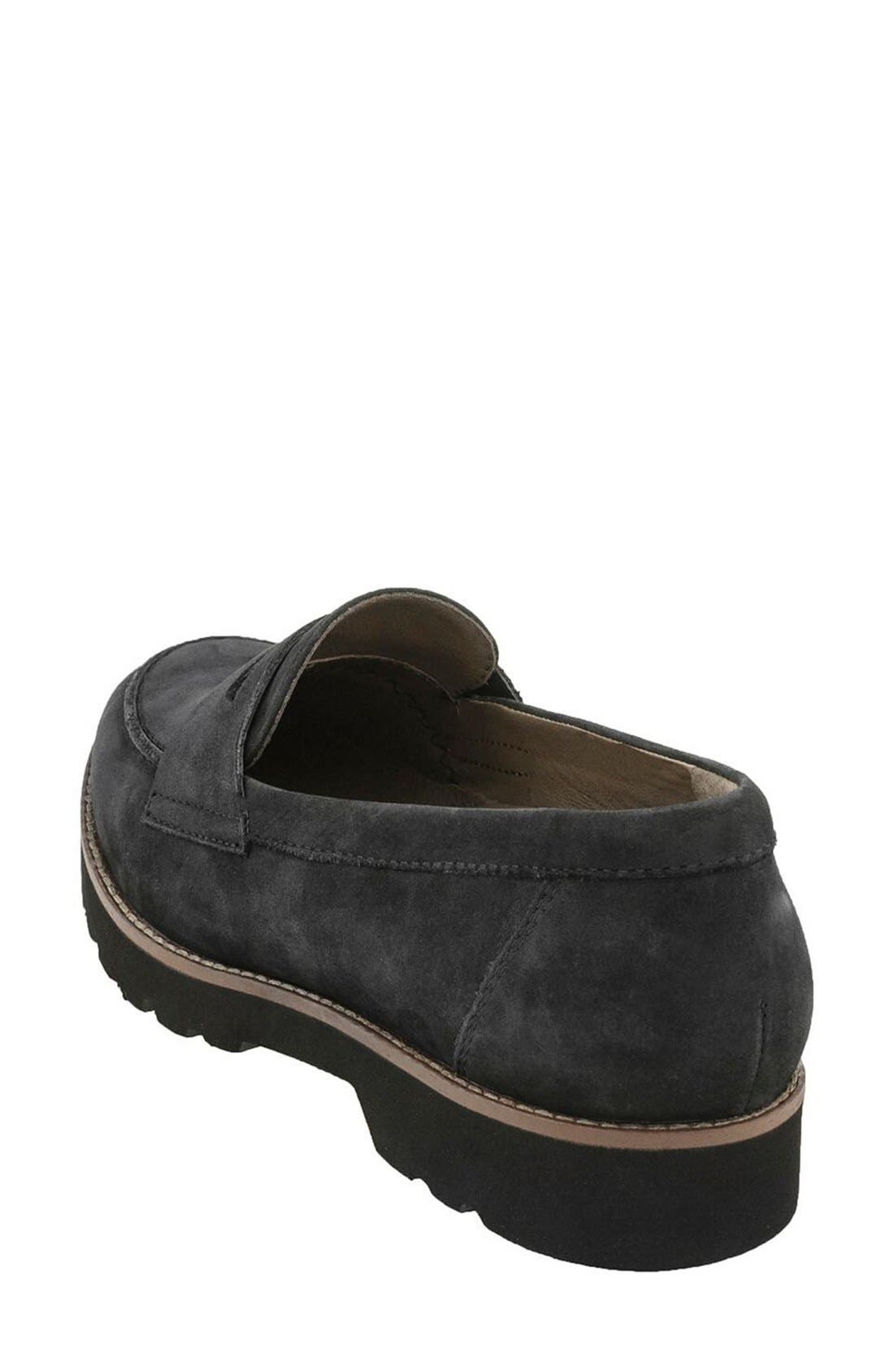 Earthies 'Braga' Loafer, Alternate, color, BLACK NUBUCK LEATHER