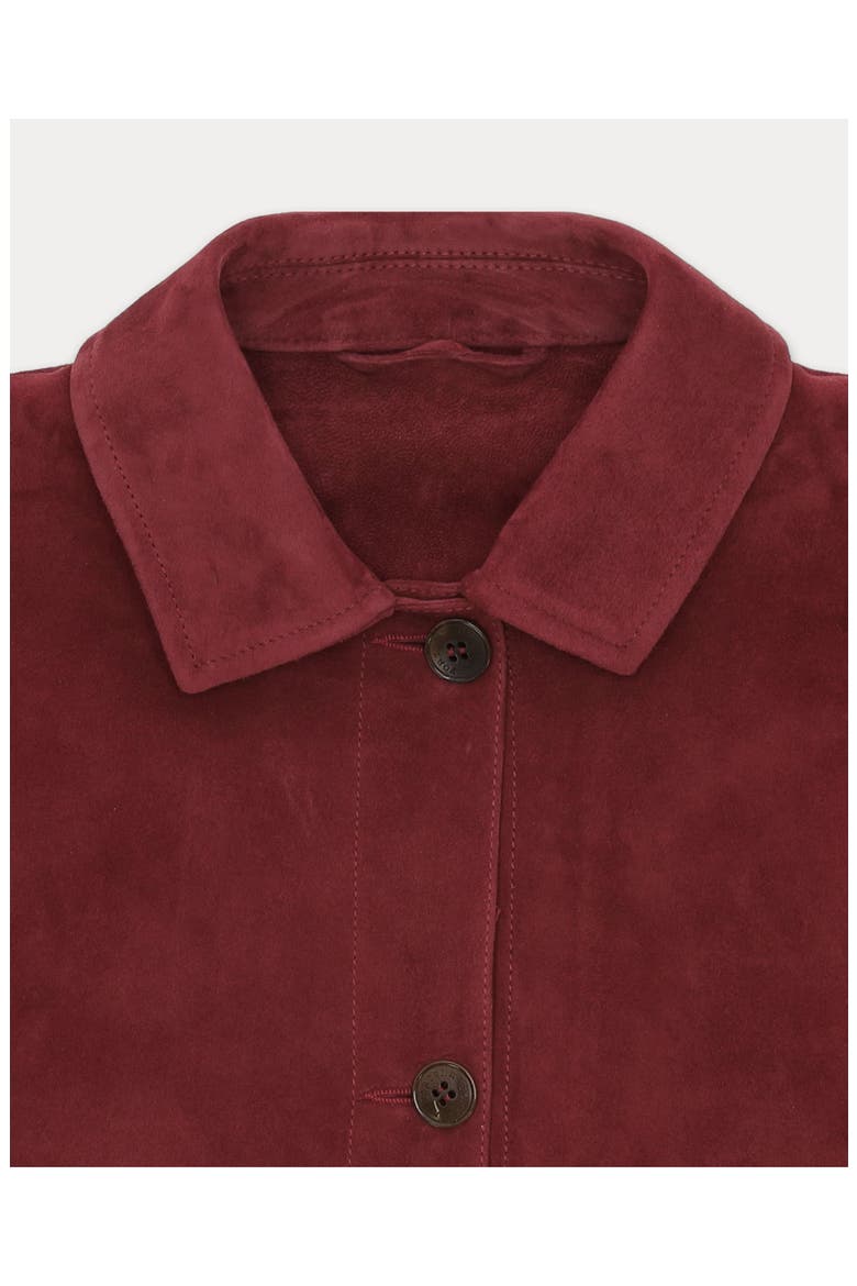 Maelle Suede Short Leather Jacket, Alternate, color, Red