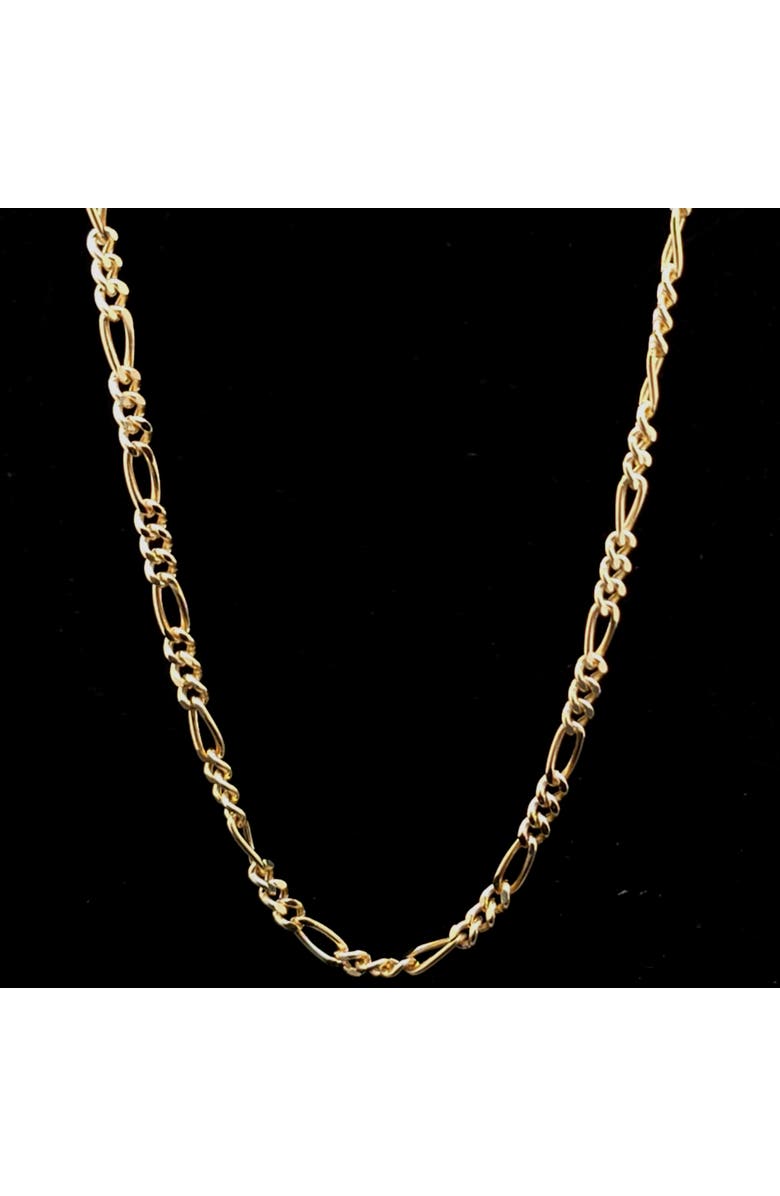 Ancona Jewelry 14K Figaro Rope Link 4mm 20in 8.7g Chain Necklace, Alternate, color, Yellow Gold