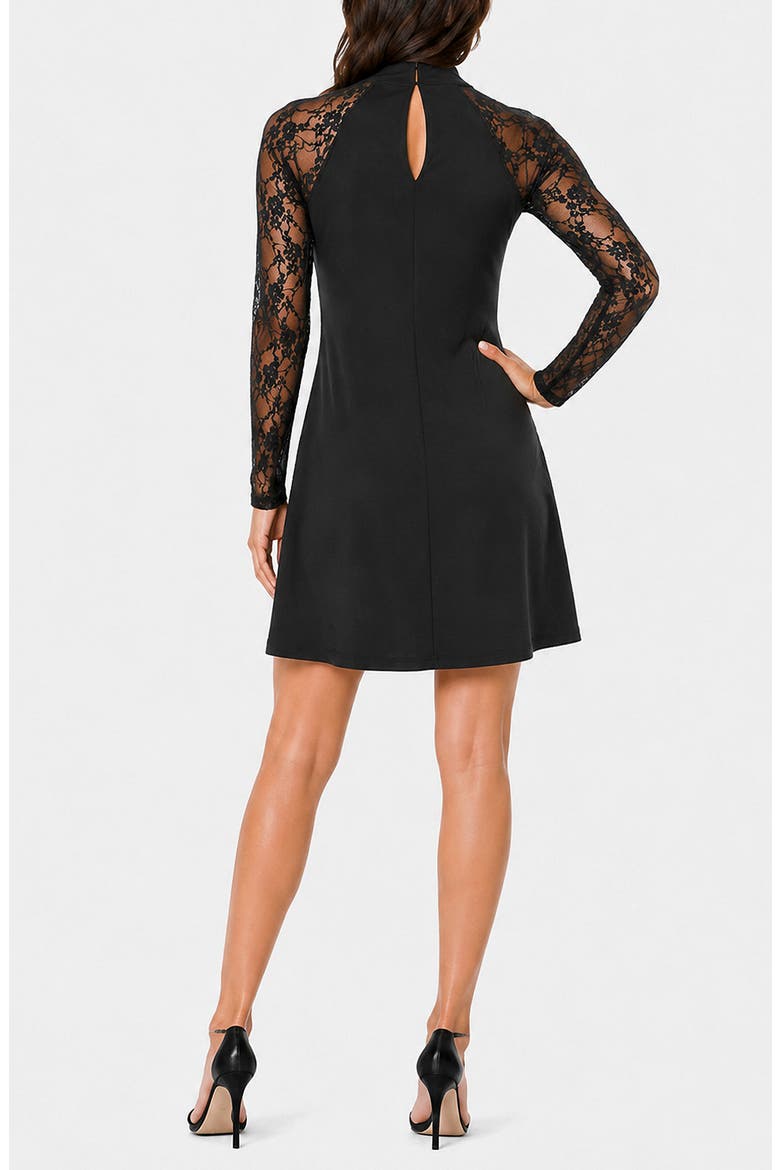 Lace Sleeve Minidress, Alternate, color, BLACK/ BLACK