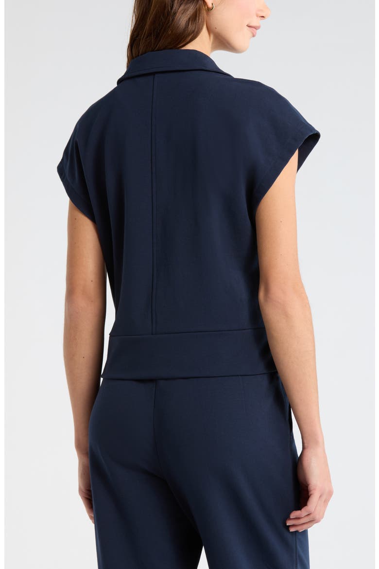 Zella Tempo Terry Half Zip Short Sleeve Sweatshirt (Women) | Nordstrom