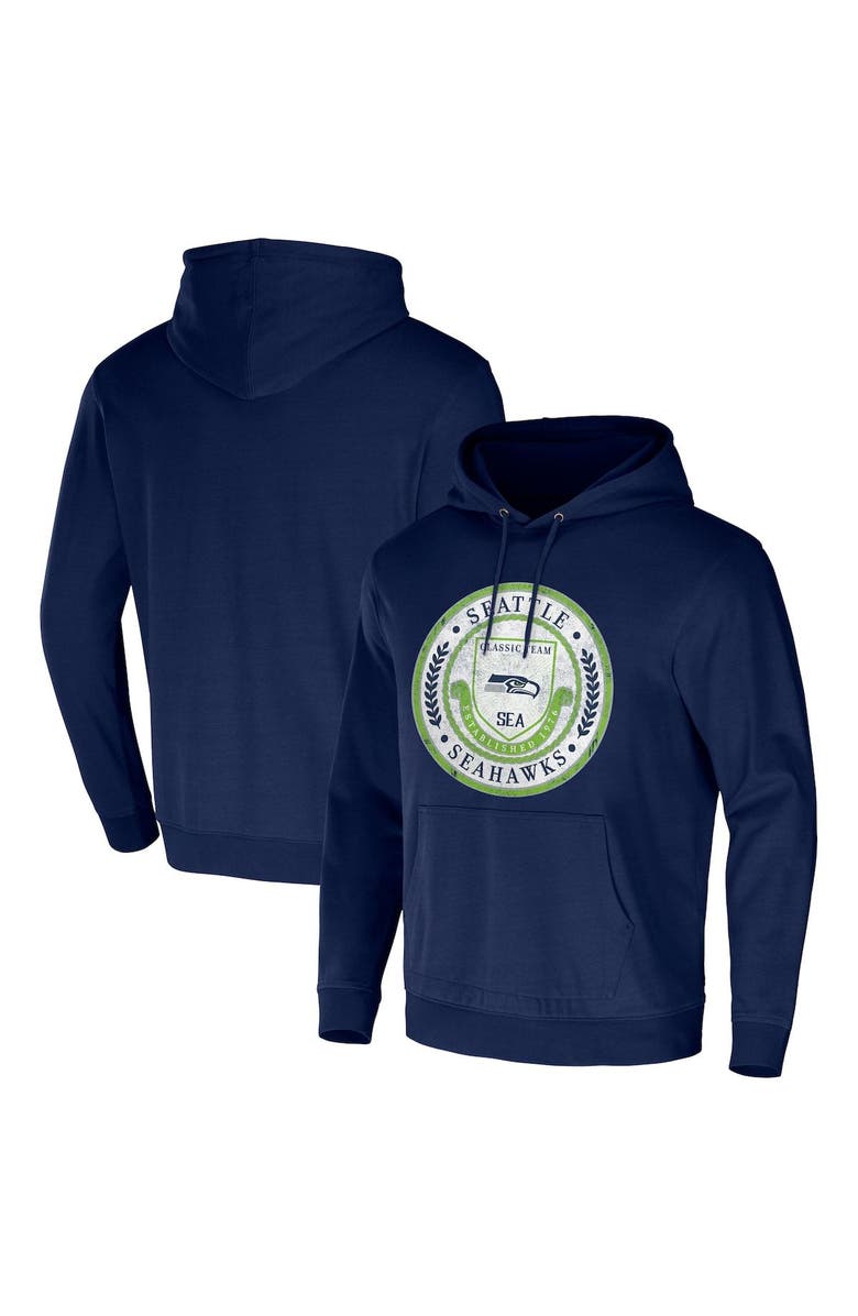NFL X DARIUS RUCKER Men's NFL x Darius Rucker Collection by Fanatics College Navy Seattle Seahawks Washed Pullover Hoodie, Main, color, Navy