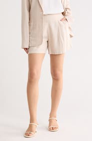 matty m. Linen Blend Shorts