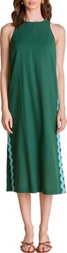 English Factory Rickrack Trim Sleeveless Midi Dress