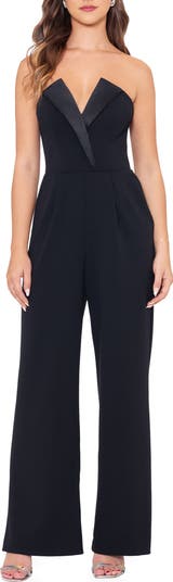 Betsy Adam Strapless Tuxedo Jumpsuit Nordstrom