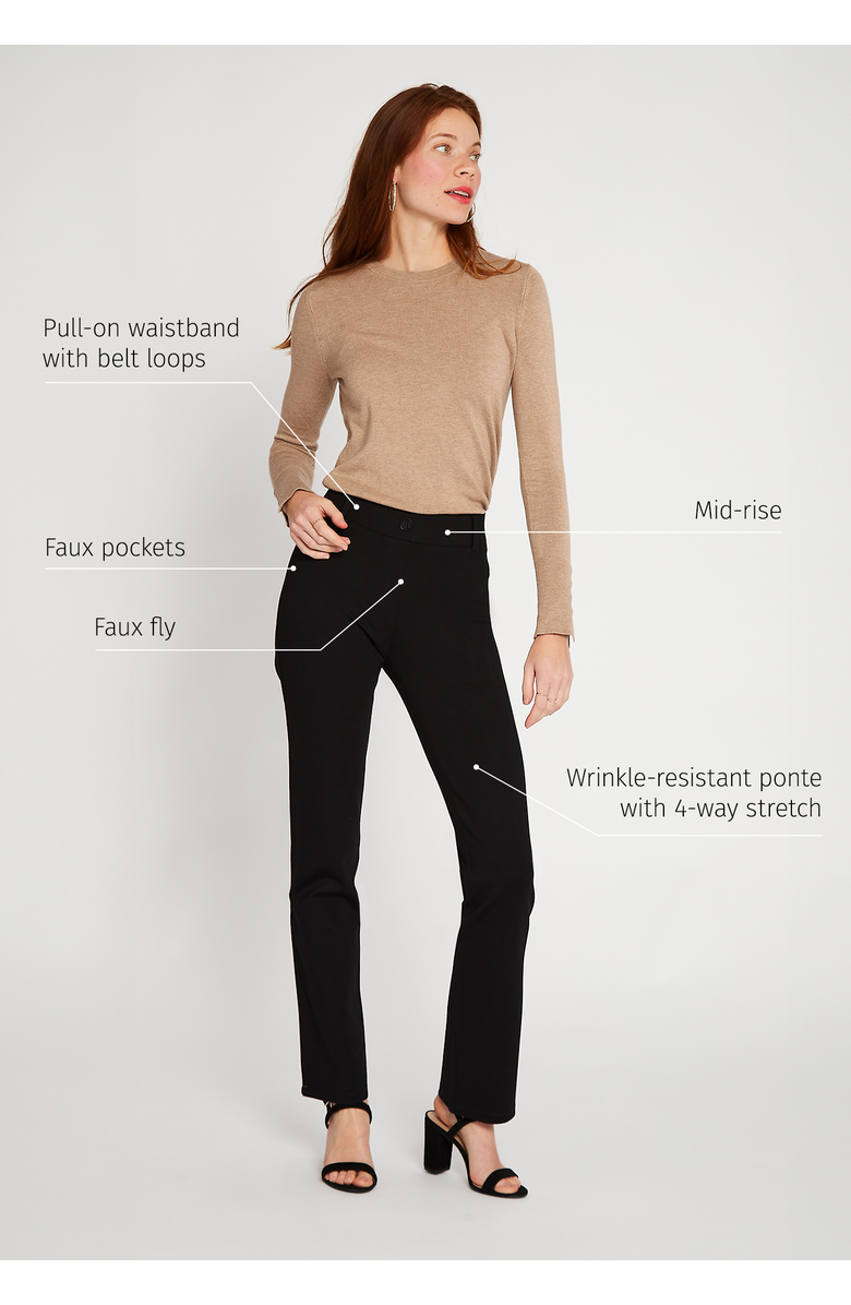 Betabrand Classic DPYP Dress Pant Yoga Pants Straight Leg, Alternate, color, Black