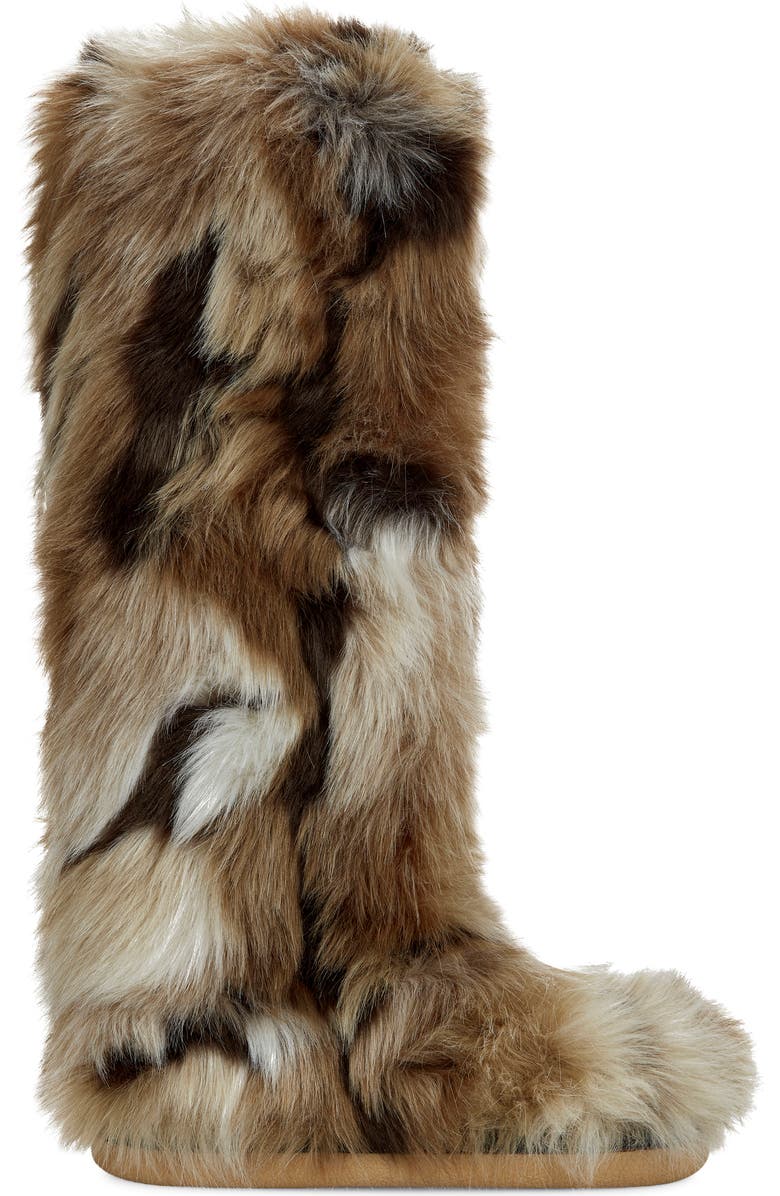 AZALEA WANG Fennec Faux Fur Over the Knee Boot, Alternate, color,