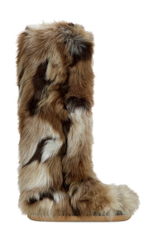 Azalea Wang Fennec Faux Fur Over The Knee Boot In Multi