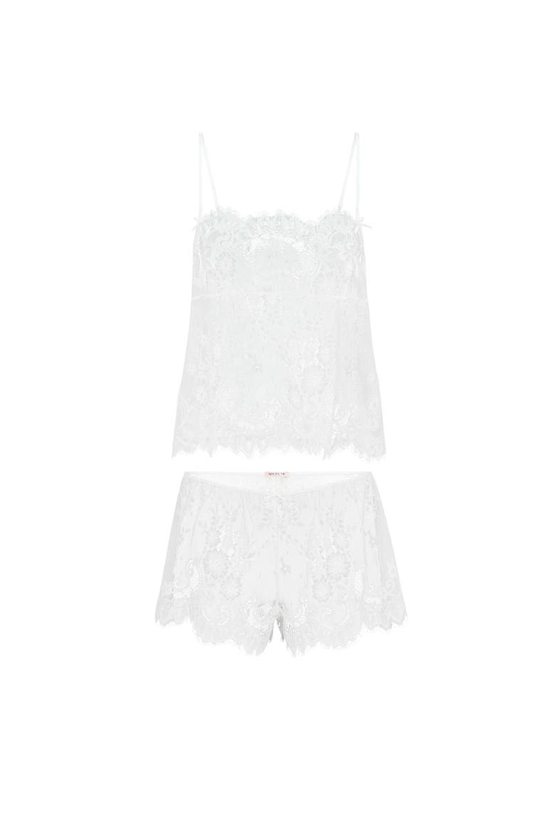 Hopie Camisole & Short Set Lingerie, Alternate, color, White