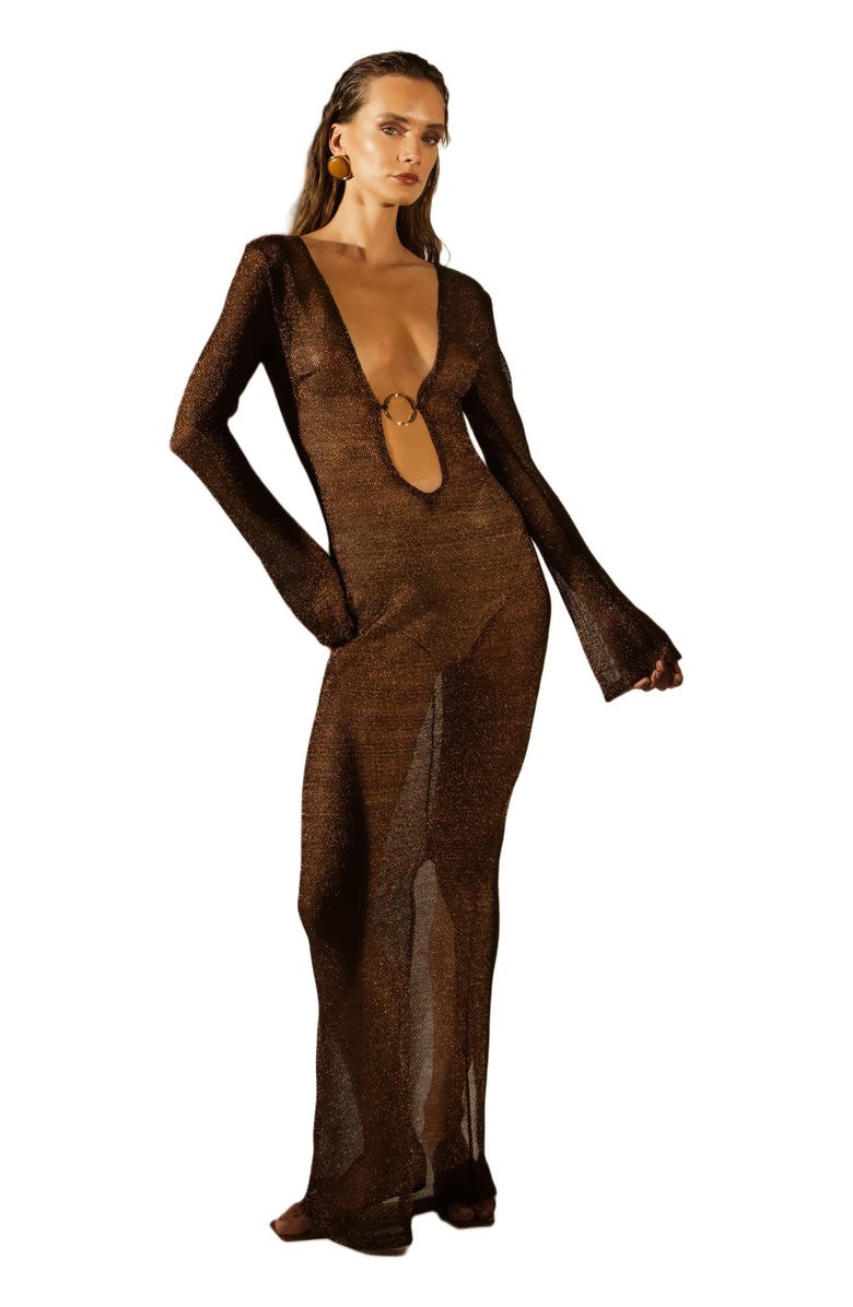 Maeve Selene Dress, Main, color, Shiny Brown